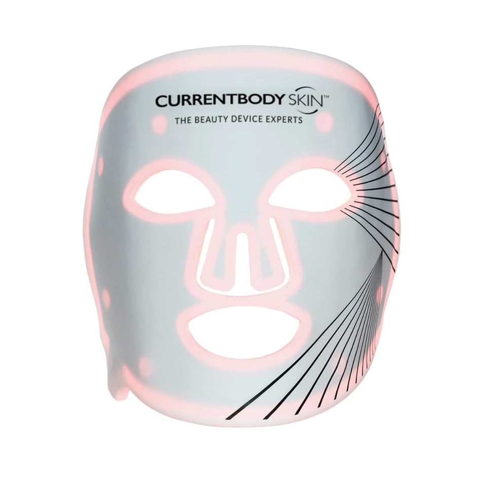 CurrentBody mask front view showing full LED panel and even coverage benefit