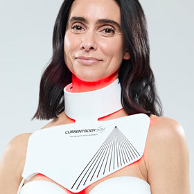 CurrentBody close-up of 229 LED array highlighting wavelengths for deeper skin support