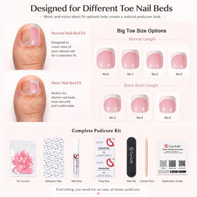 CurvLife accessories with file glue and cuticle stick for easy application benefit