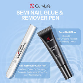 CurvLife in-use press-on application demonstrating quick, no-UV bonding