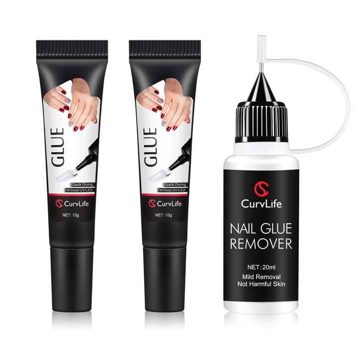 CurvLife front packaging showing kit and contents for easy nail application