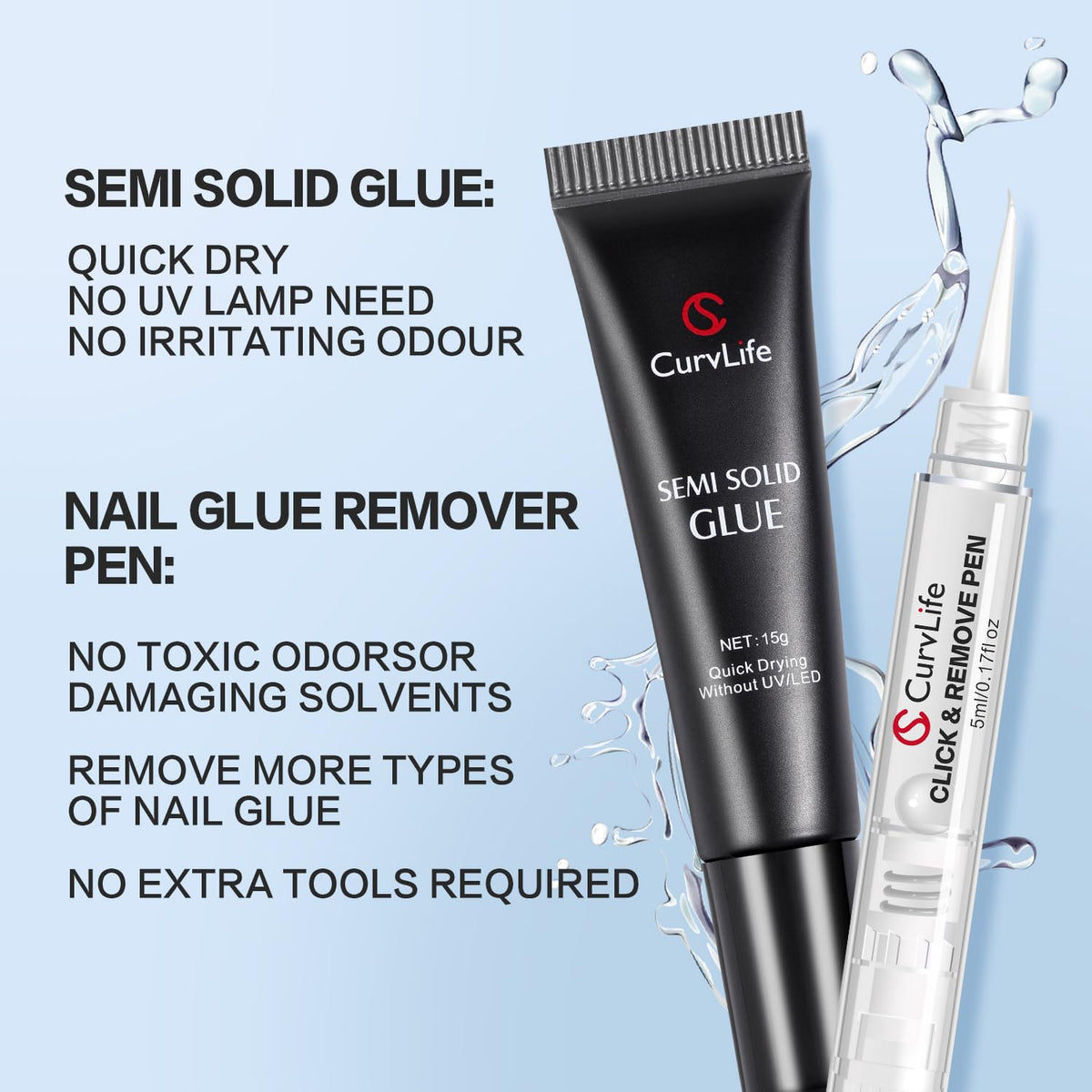 CurvLife gel texture close-up highlighting semi-solid drip-resistant formula