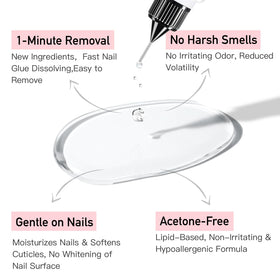 CurvLife product in use lifting press-on nail showing fast, careful adhesive breakdown