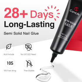 CurvLife semi-solid glue gel close-up texture for precise, mess-free application