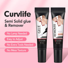 CurvLife semi-solid glue gel close-up texture for precise bubble-free placement