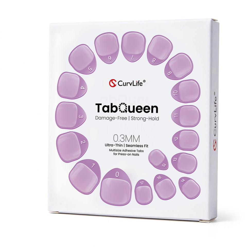 CurvLife front packaging showing 360 tabs and size range benefit