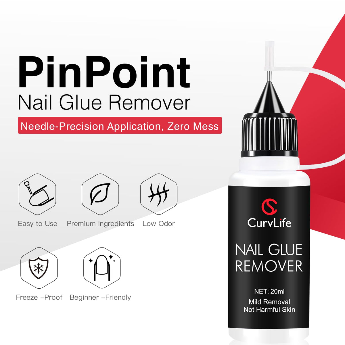 CurvLife wooden stick lifting press-on nail demonstrating safe removal benefit