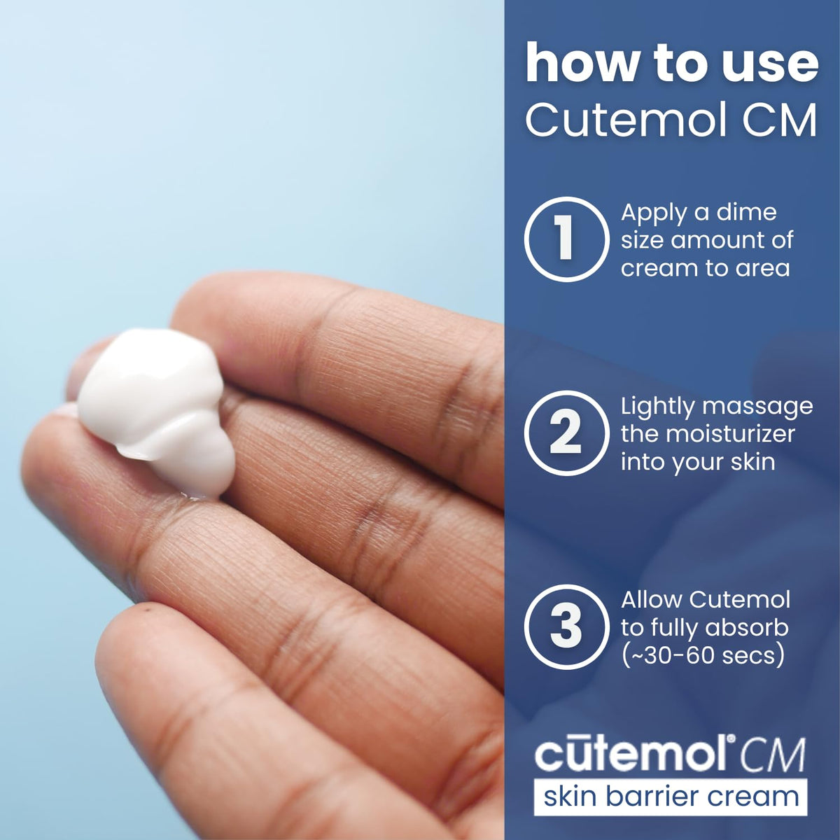 Cutemol tube beside common items showing 2.75 oz travel-friendly benefit