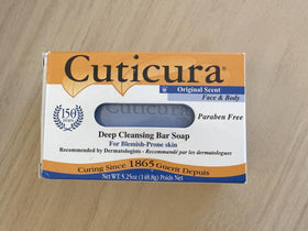Three Cuticura bars stacked to show pack of three for long-lasting supply