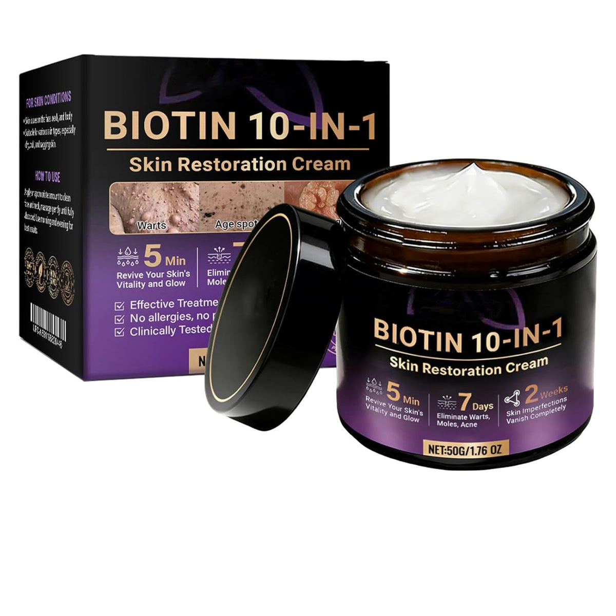CWZY front packaging of Biotin 10-in-1 cream showing product label and benefit