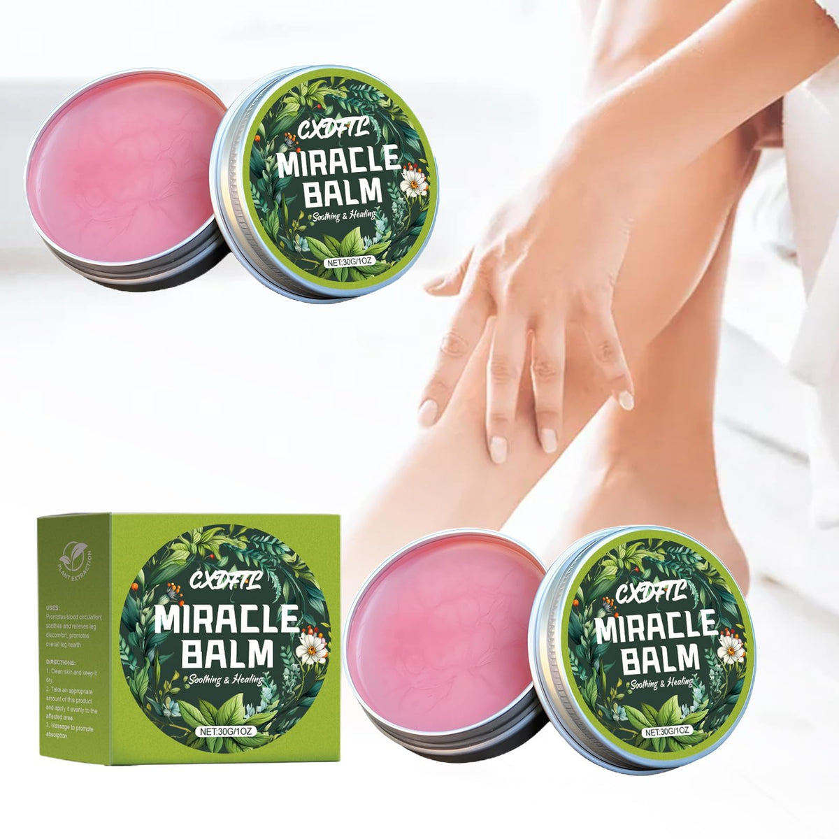 CXDFTL jar front packaging showing compact balm for easy hydration