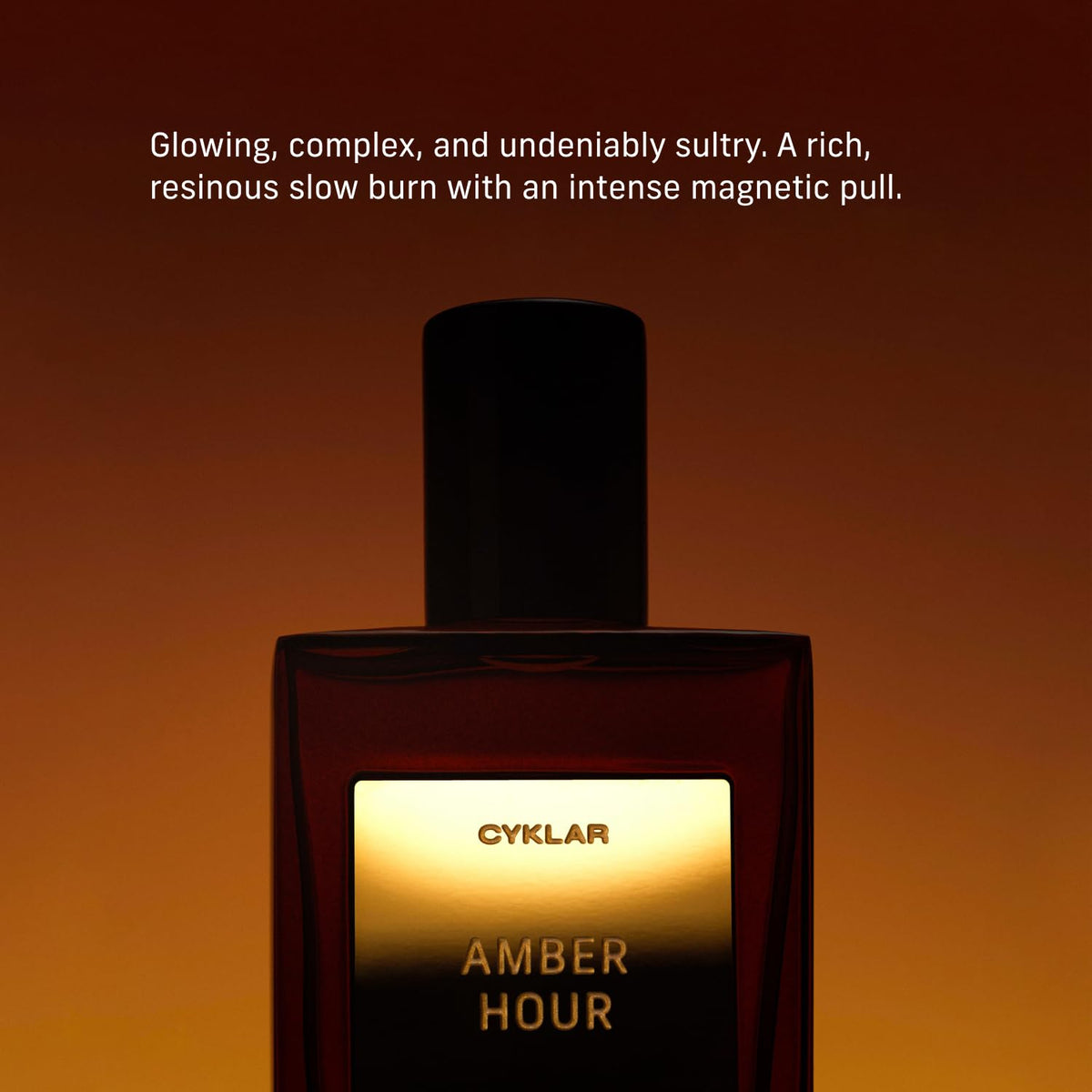CYKLAR amber hour oil texture closeup revealing rich, viscous perfume oil for long-lasting scent