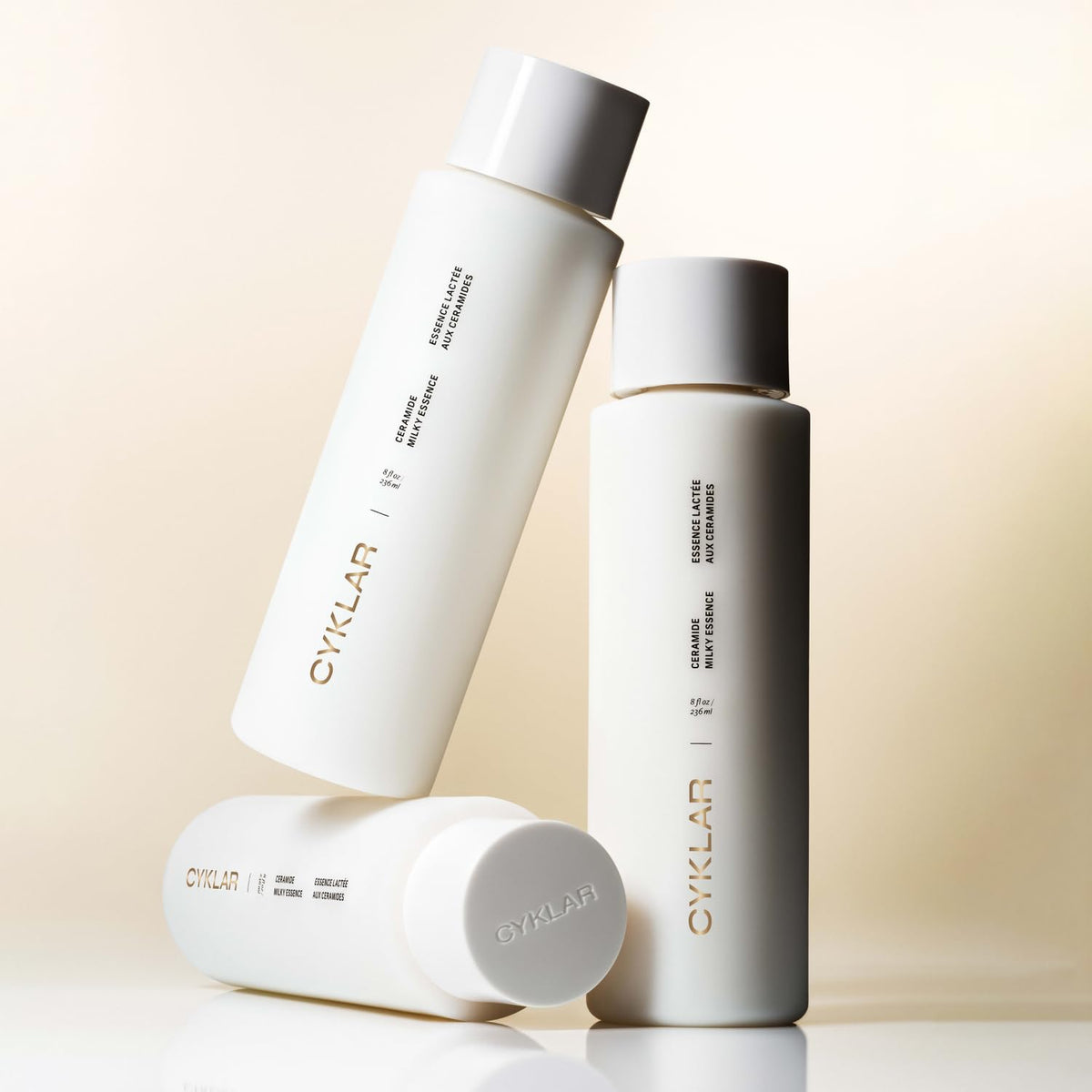 CYKLAR bottle on bathroom shelf styled in routine setting conveying calming self-care