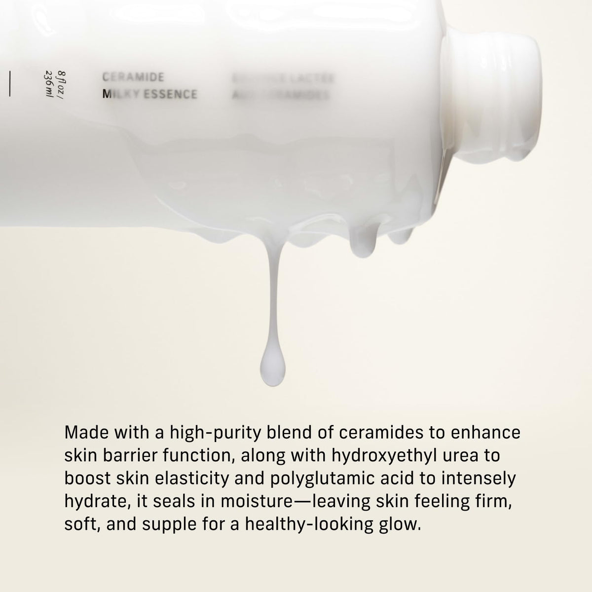 CYKLAR milky lotion texture close-up showing lightweight, fast-absorbing formula