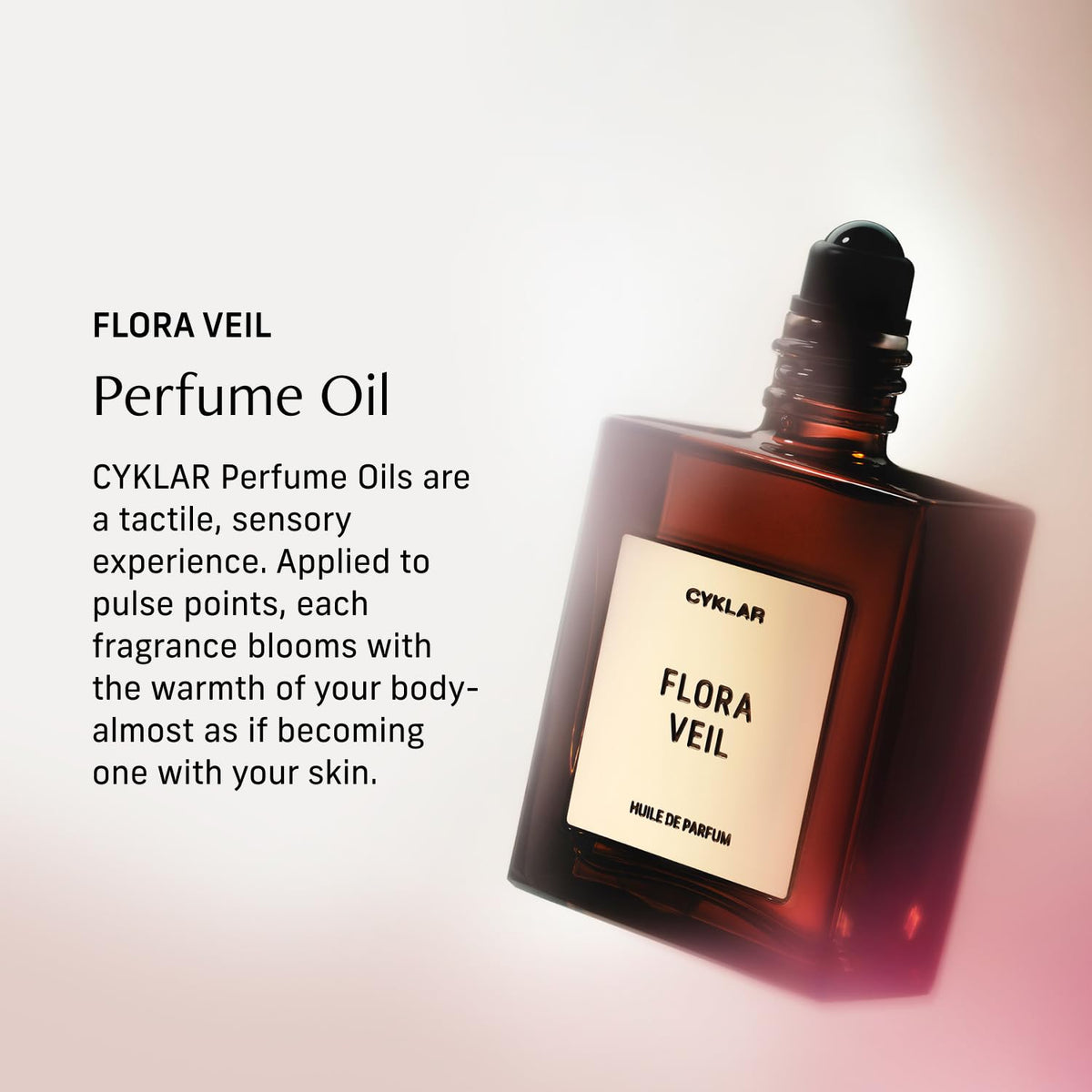 CYKLAR roll-on applicator detail for controlled dosing and mess-free fragrance benefit