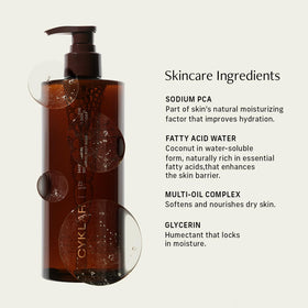 CYKLAR bottle beside common items showing 16.5 oz scale and travel-friendly size
