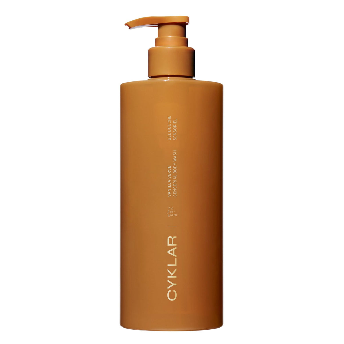 CYKLAR front bottle showing Vanilla Verve design and elegant packaging benefit: shelf appeal