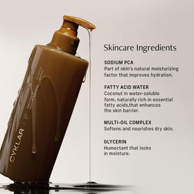 CYKLAR ingredient label close-up highlighting Multi-Oil Complex and glycerin benefit: ingredient clarity