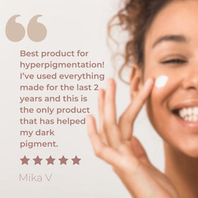 cyspera applied to facial spot demonstrating targeted pigment correction