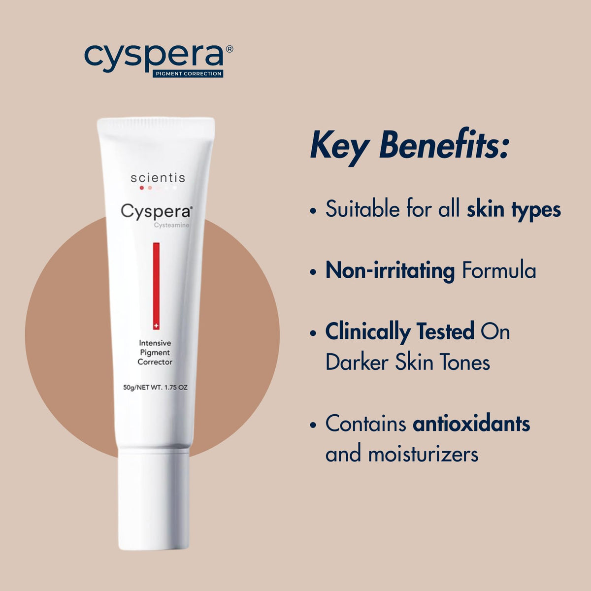 cyspera tube dispensing texture highlighting quick-absorbing finish