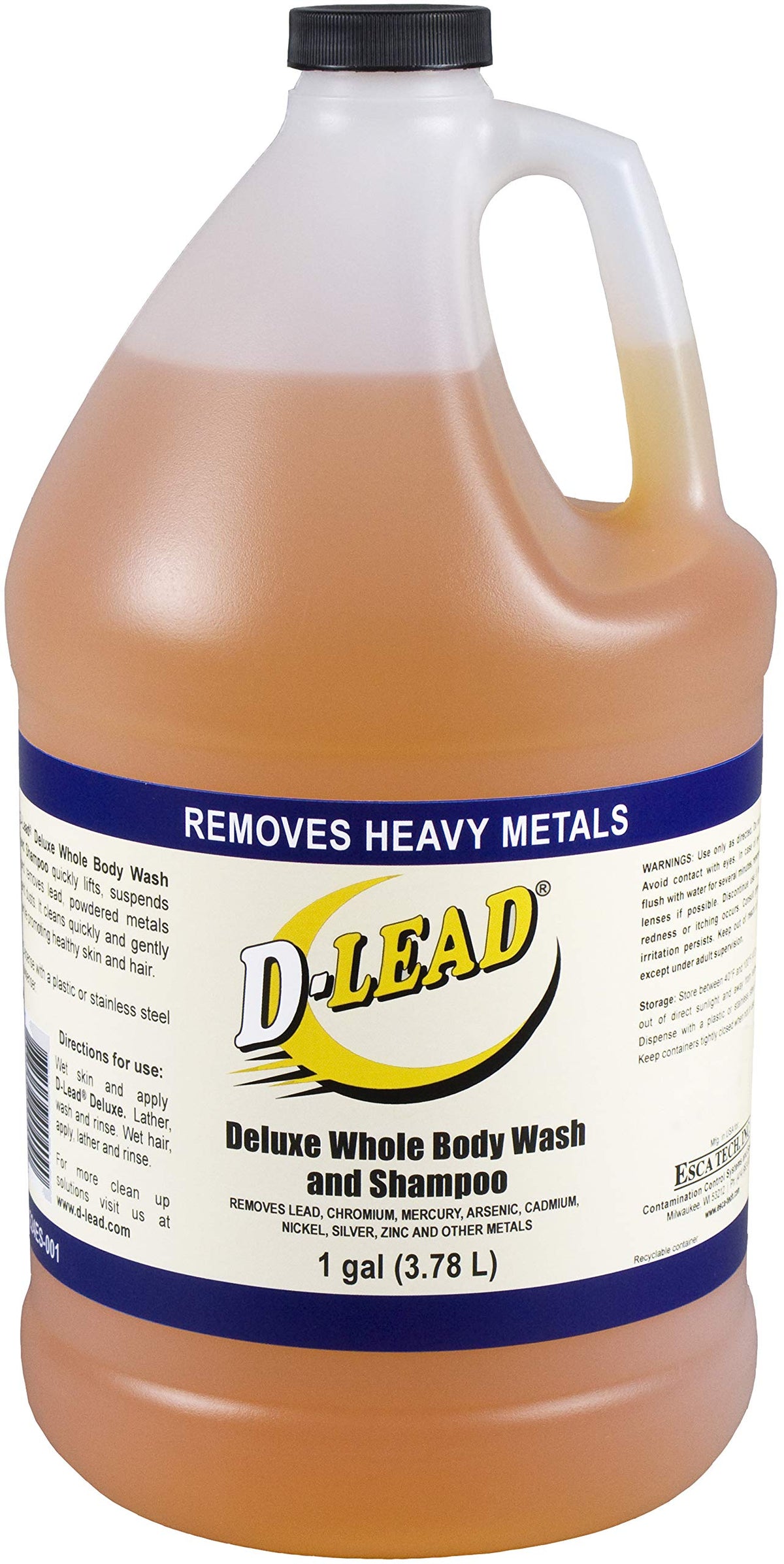 D-Lead 1-gallon bottle front view showing label and industrial use benefit