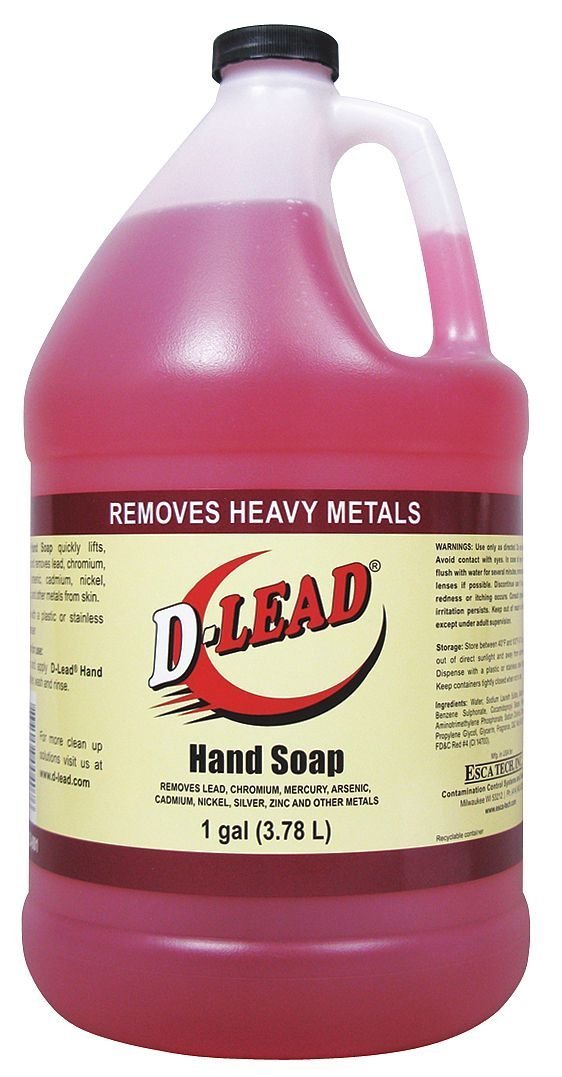 D-Lead gallon front label showing honey almond scent and refill benefit