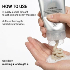 DA EFFECT bottle on bathroom shelf suggesting routine-friendly aesthetic benefit