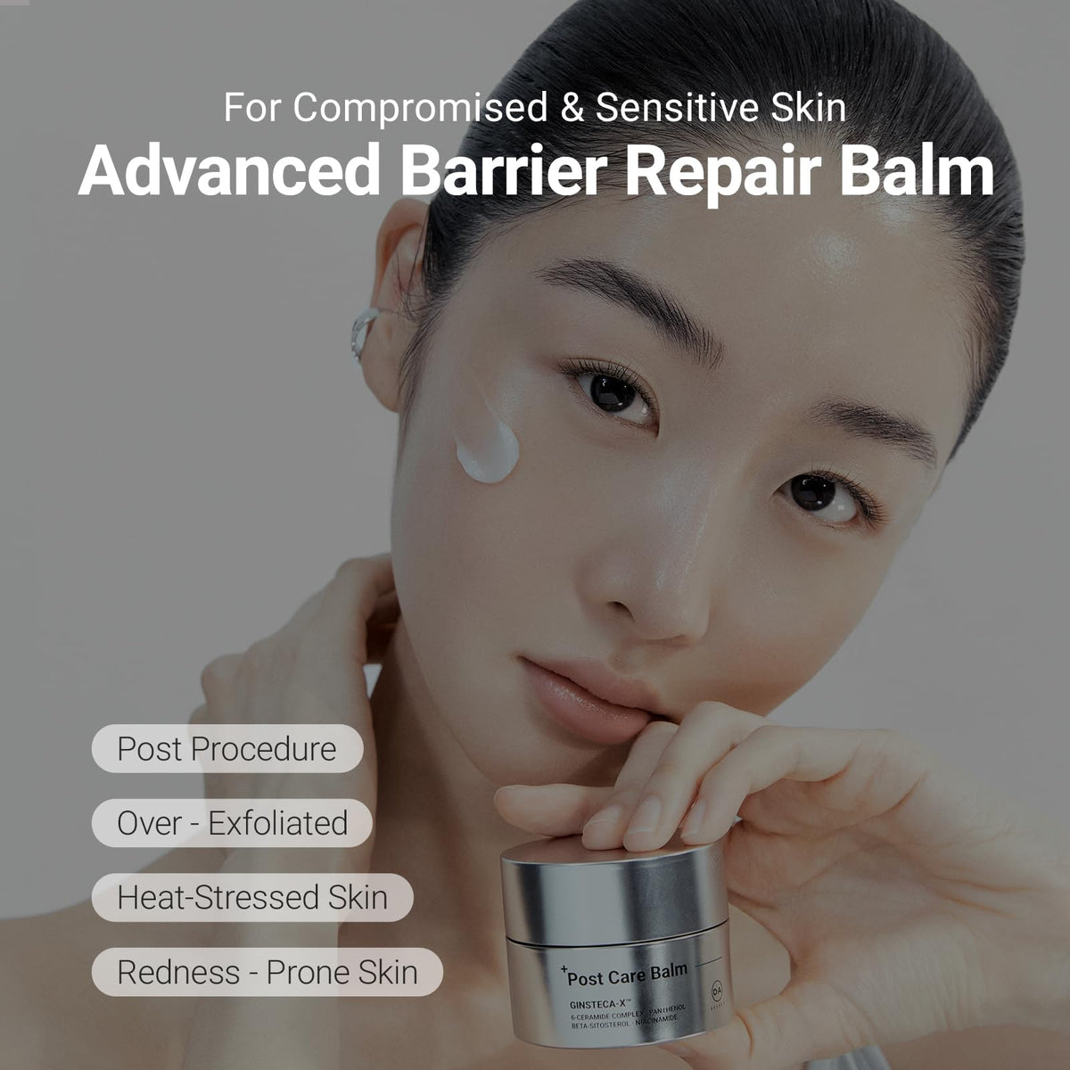 DA EFFECT balm texture close-up showing lightweight creaminess for fast absorption