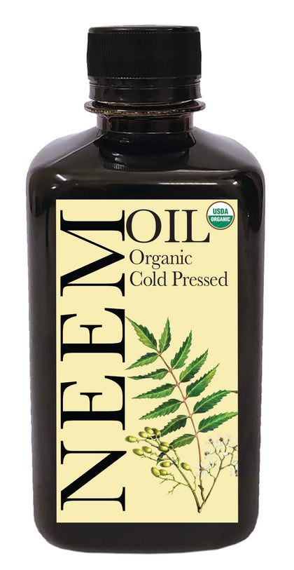 DAANA neem oil front bottle showing organic packaging and clear product benefit