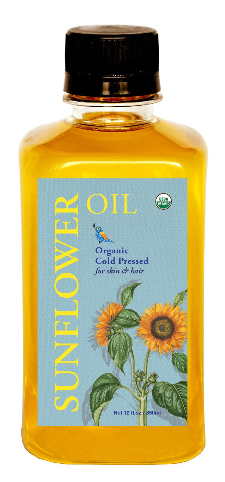 DAANA front label view showing organic sunflower oil and benefits