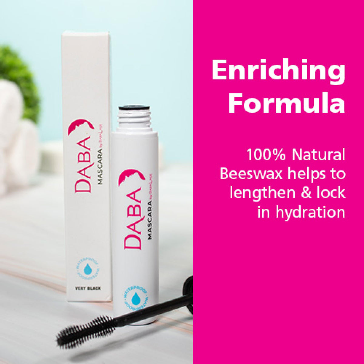 Dabalash size and scale comparison showing serum and mascara dimensions