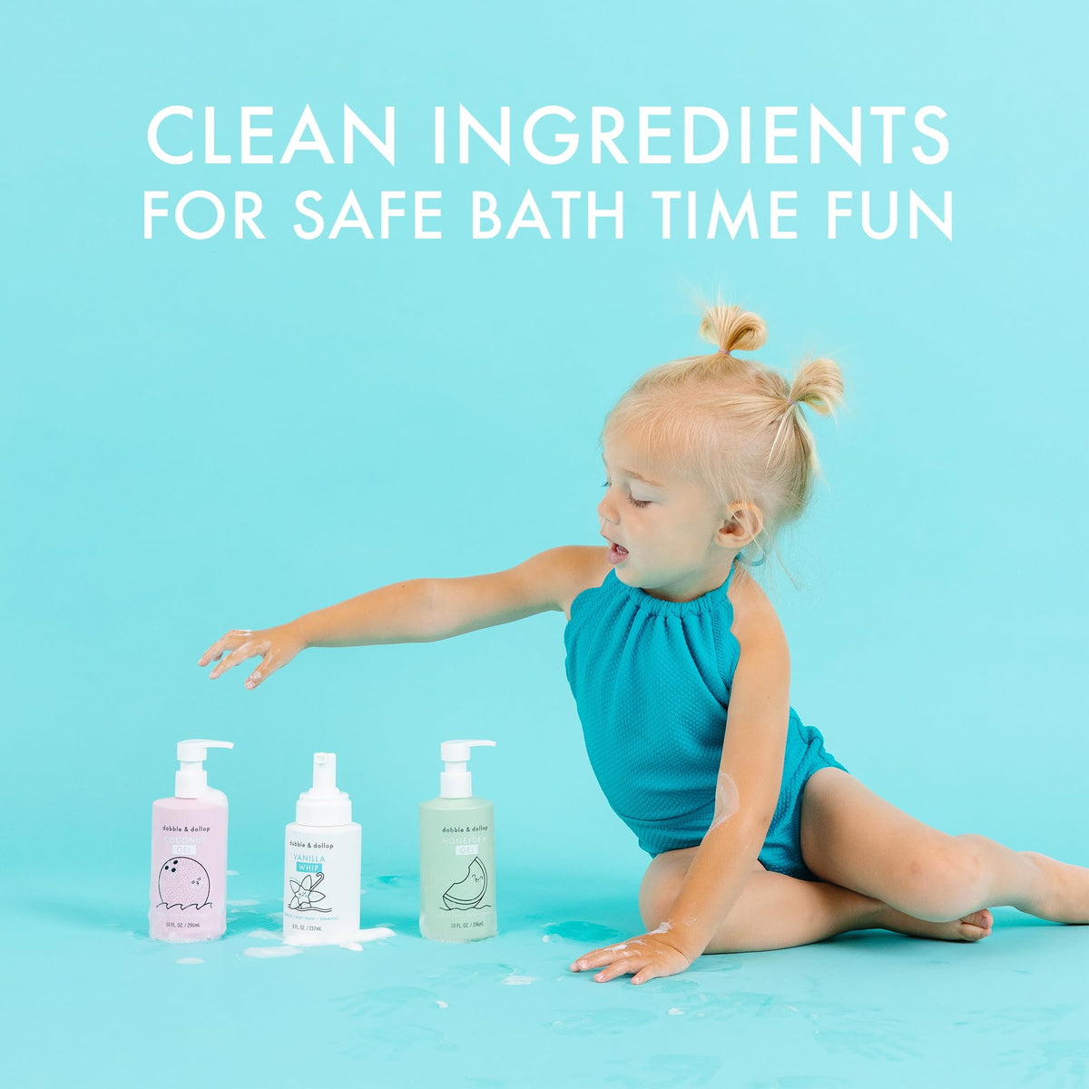 Dabble & Dollop coconut gel texture close-up for gentle cleansing