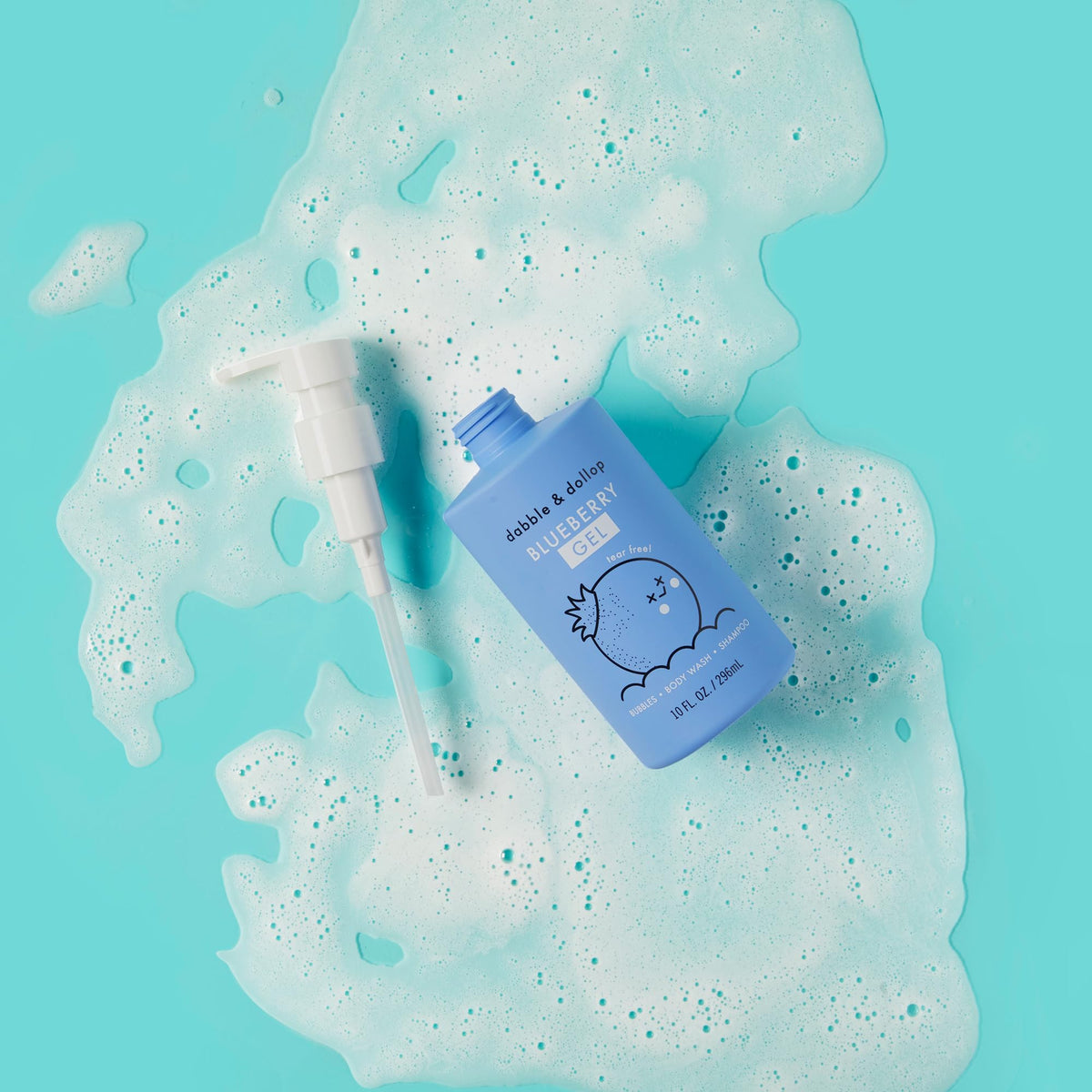 Dabble & Dollop bubbles in a tub, playful bath time benefit