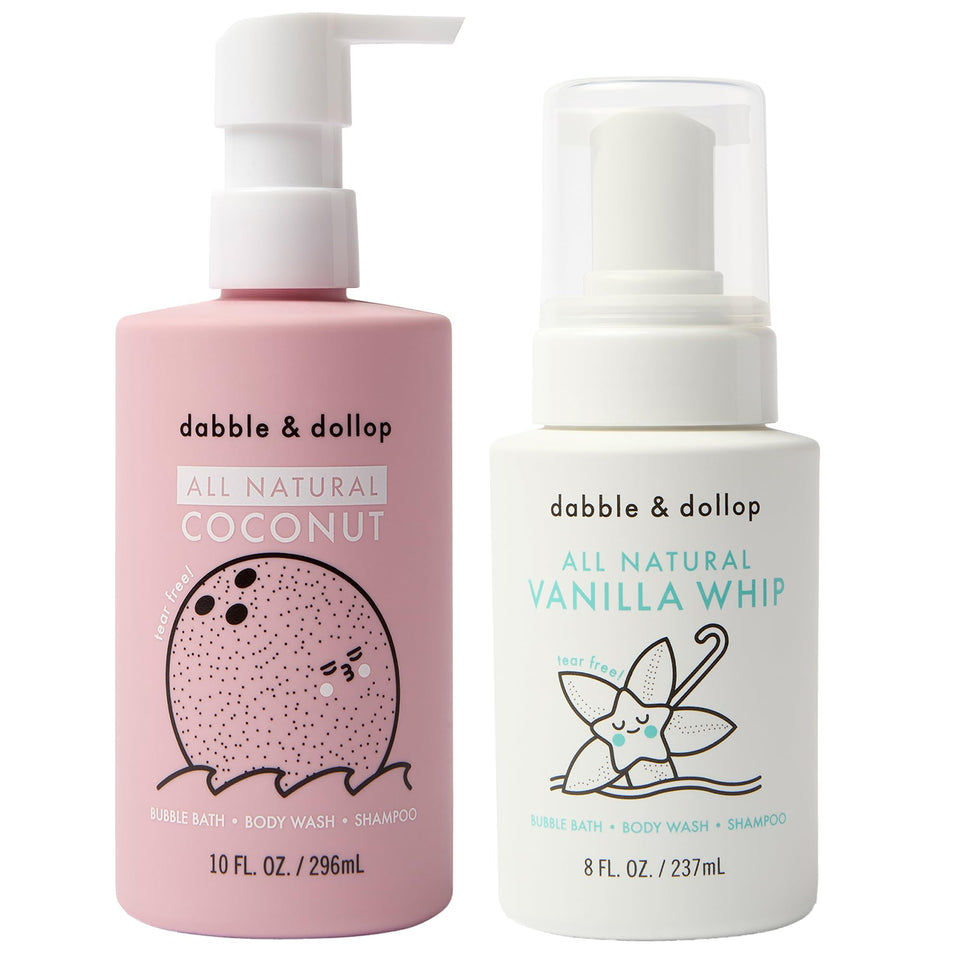 Dabble & Dollop front packaging showing coconut vanilla duo and benefits