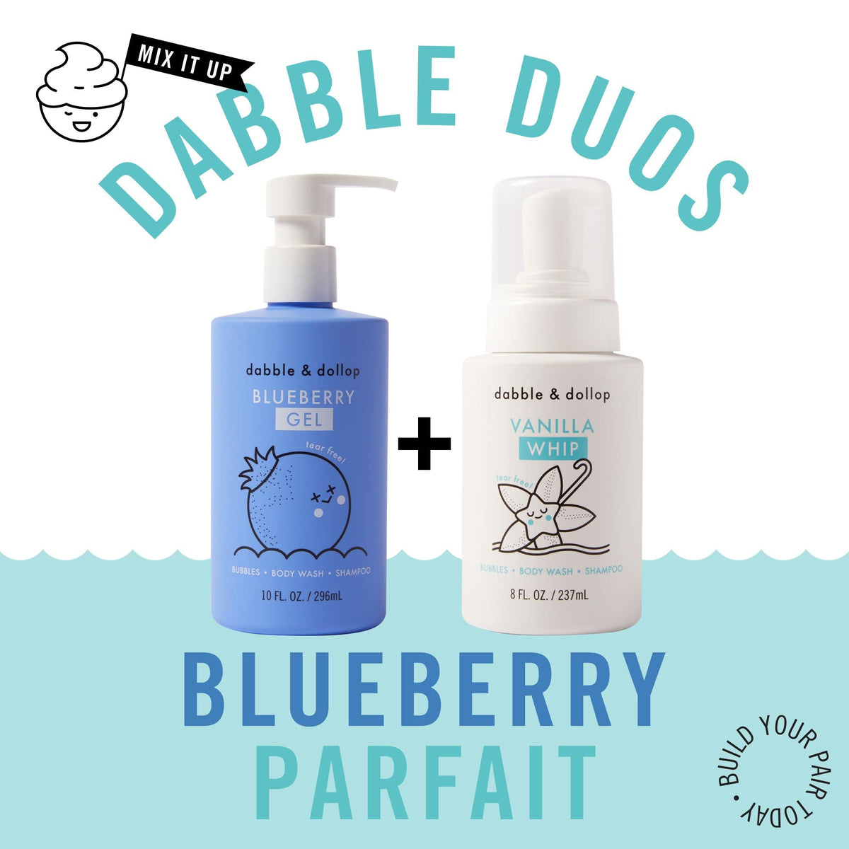 Dabble & Dollop label ingredient list view showing simplified natural-origin formula