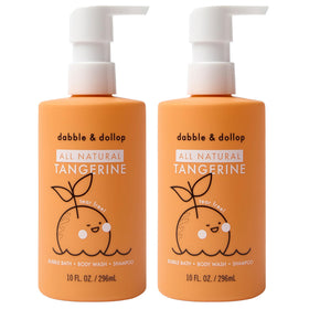 Dabble & Dollop front packaging showing bright tangerine bottle and benefits