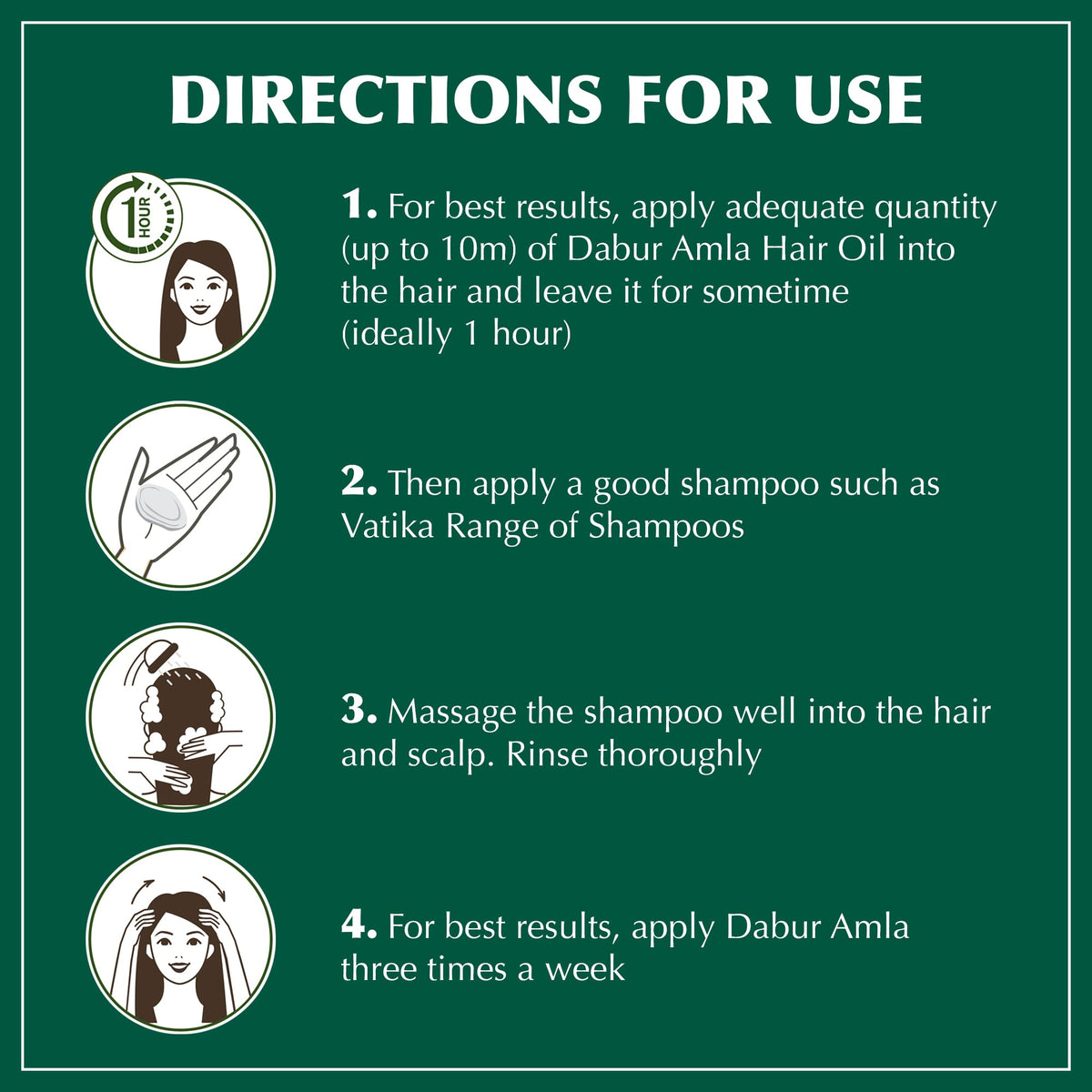 Dabur oil on hands massaging scalp to demonstrate nourishing benefit