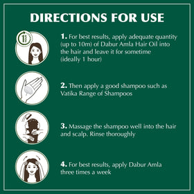 Dabur oil on hands massaging scalp to demonstrate nourishing benefit