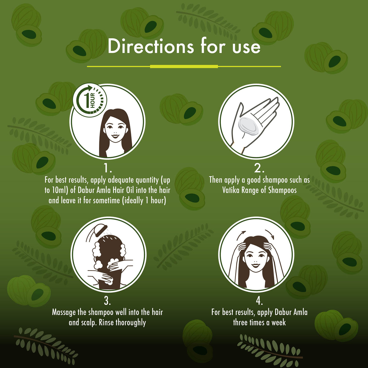 Dabur before and after hair shine comparison showing visible glossy finish