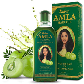 Dabur front packaging showing 500ml oil and clear label for long-lasting care