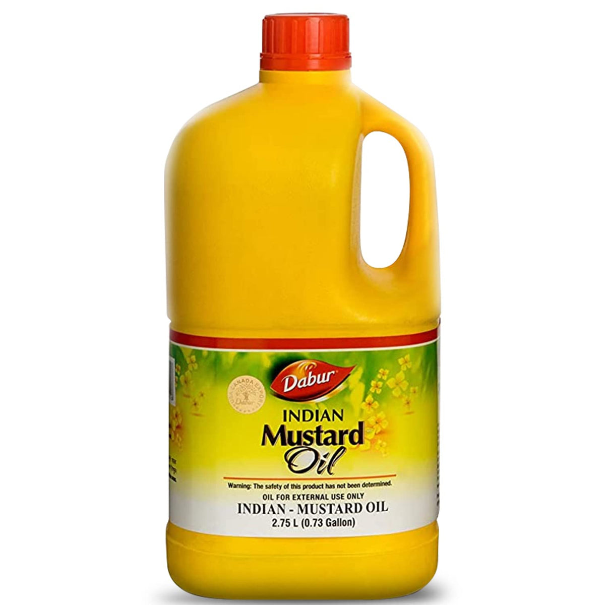Dabur mustard oil front bottle showing label and 2750 ml size benefit