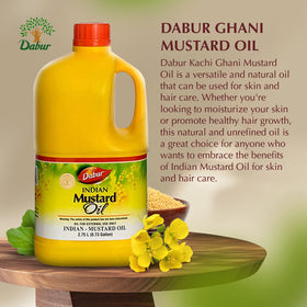 Dabur mustard oil texture on hand showing smooth spreadability benefit