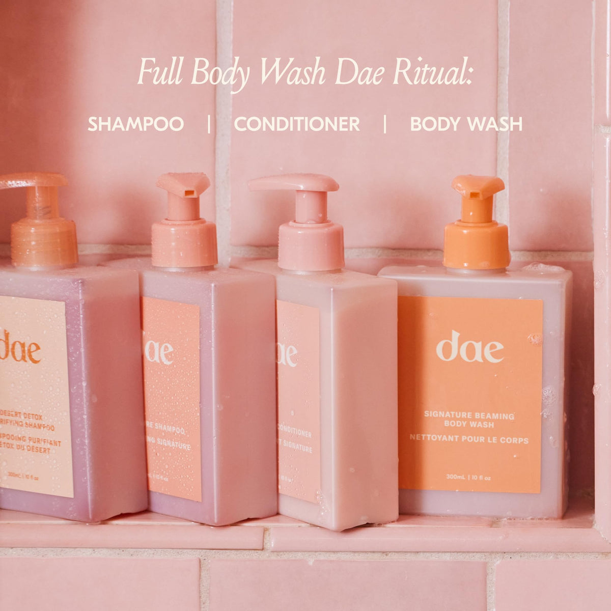DAE bottle next to hand for size scale and easy everyday use convenience