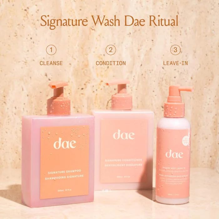 DAE bottle in styled bathroom scene suggesting daily use