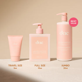 DAE before and after hair photo showing smoother frizz-controlled benefit