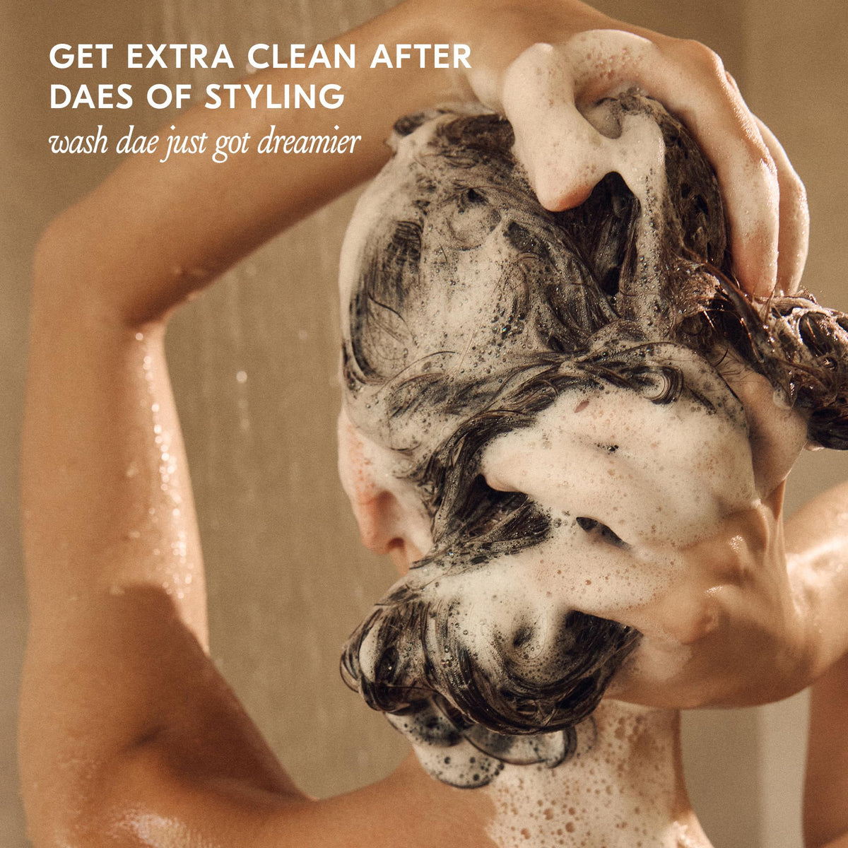 DAE shampoo lather texture demonstrating gentle yet effective cleanse