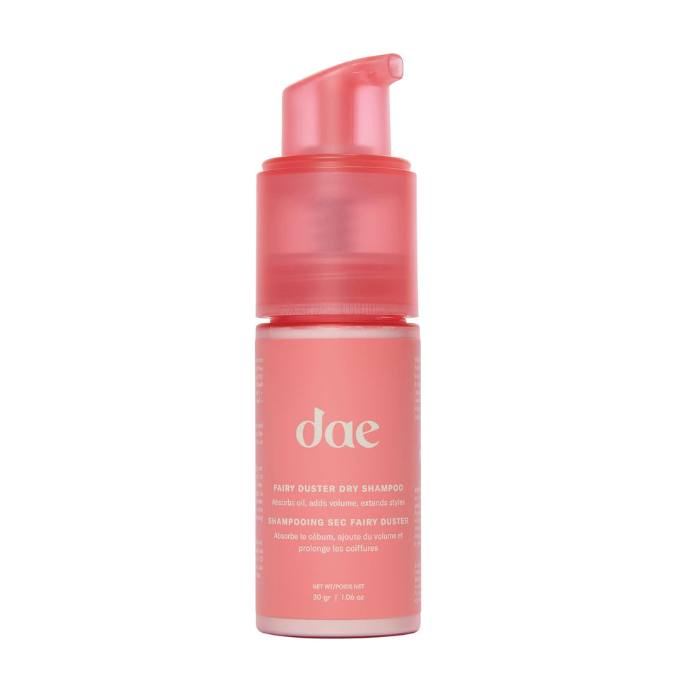 DAE front packaging jar showing powder and branding for waste-reducing oil control