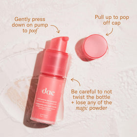 DAE jar held in hand to show compact travel size and easy portability