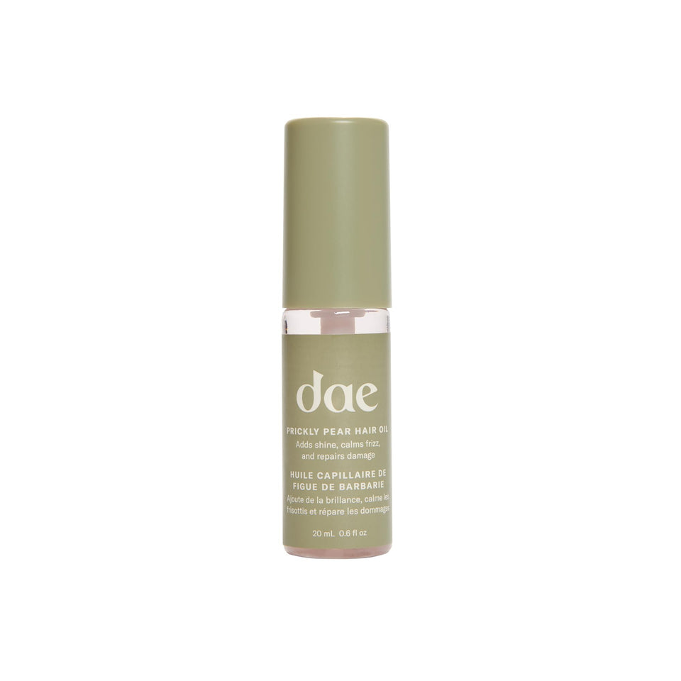 DAE bottle front packaging showing product identity and compact size for travel