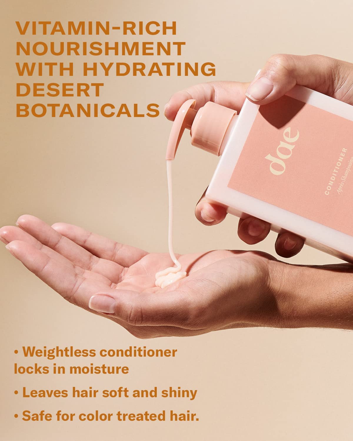 DAE conditioner applied to hair ends showing improved softness